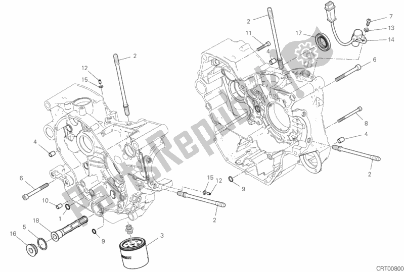 All parts for the 09b - Half-crankcases Pair of the Ducati Scrambler Icon Thailand USA 803 2019